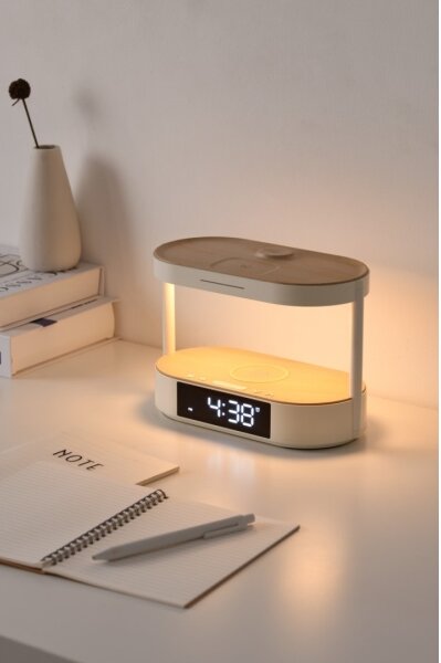 Immax NEO 09111L - LED stmievateľná stolná lampa s budíkom a dokovacou stanicou TRIPLE DOCK LED/1,5W/5V