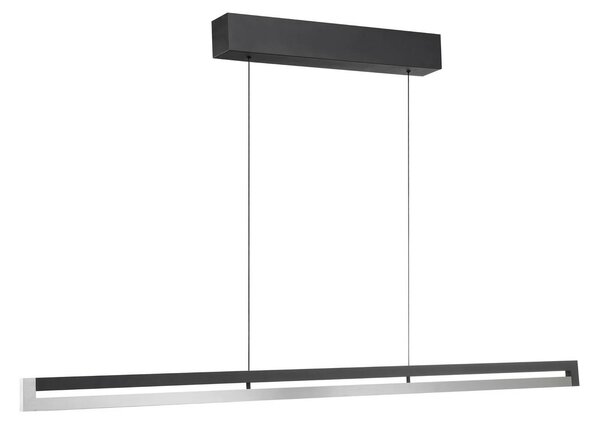 LED závesné svietidlo Pulse, dĺžka 120 cm, čierne, kovové, Čierna, Obývacia izba / jedáleň, kov, Moderný, Závesné svietidlo