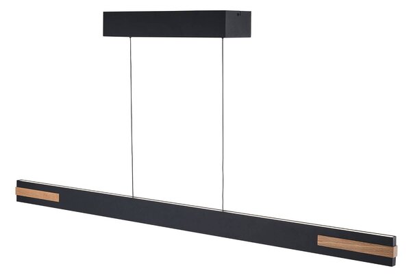 Brilliant LED závesné svietidlo Streamline, dĺžka 130 cm, čierne, kovové, Čierna, Obývacia izba / jedáleň, kov, Moderný, Závesné svietidlo