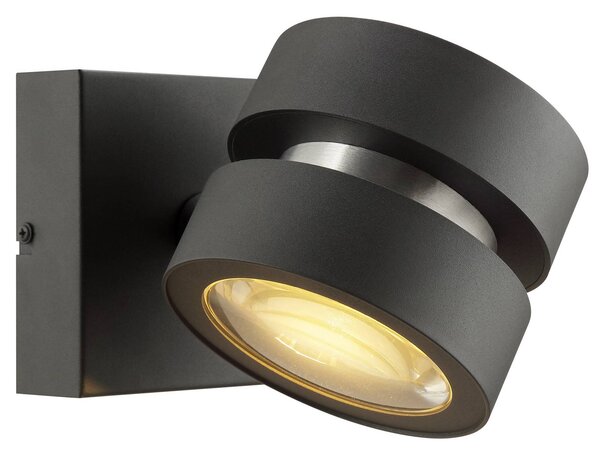 Brilliant LED nástenné svetlo Glow-Sphere, čierne, Ø 13 cm, kov, 2-pl., Čierna, Obývacia izba / jedáleň, Hliník, Moderný, Nástenné svietidlo