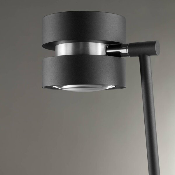 LED stojacia lampa Glow-Sphere, výška 146 cm, čierna, kov, Čierna, Obývacia izba / jedáleň, Hliník, Moderný