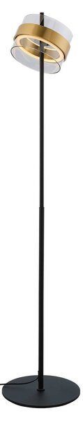 LED stojaca lampa Inside, mosadzno-sivá, výška 146 cm, Hliník / sivá / zinok, Obývacia izba / jedáleň, kov, Stojaca lampa