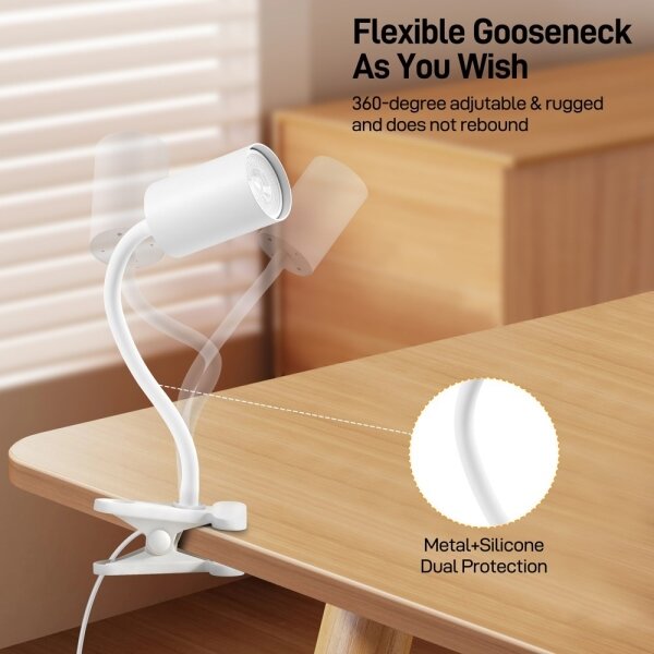Immax NEO 08294L - Flexibilná lampa s klipom PUNTO 1xGU10/9W/230V biela