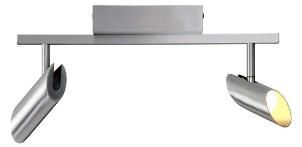 LED stropné bodové svetlá Risell, dĺžka 35 cm, hliníková farba, Hliník / sivá / zinok, Obývacia izba / jedáleň, Hliník, Moderný, Stropné svetlo
