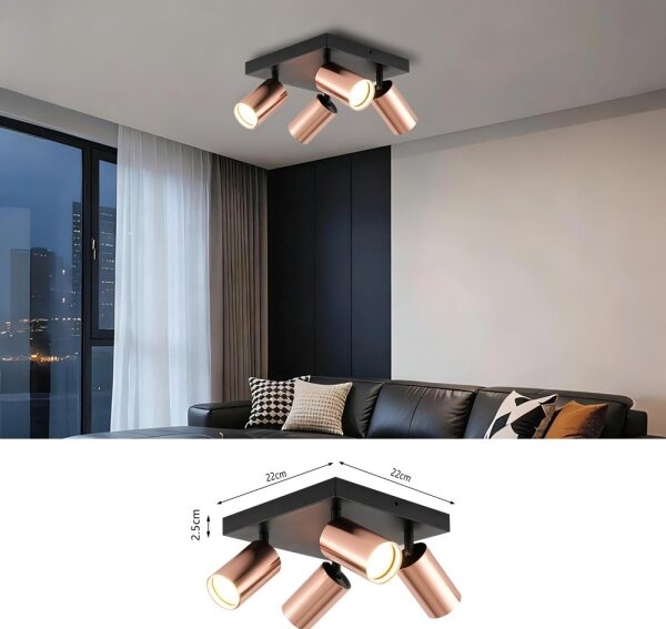 Immax NEO 08304L - Bodové svietidlo PUNTO 4xGU10/9W/230V ružové zlato