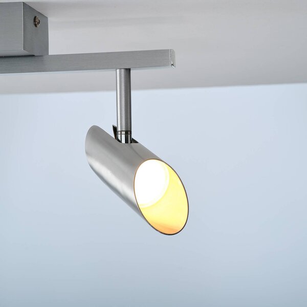 LED stropné bodové svetlá Risell, dĺžka 35 cm, hliníková farba, Hliník / sivá / zinok, Obývacia izba / jedáleň, Hliník, Moderný, Stropné svetlo