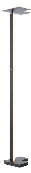 LED stojacia lampa Mora, antracitová, výška 178 cm, kov, Čierna, Obývacia izba / jedáleň, kov, Moderný