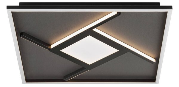 Stropné LED svetlo Hardy, dĺžka 46 cm čierna matná kov/textil, Čierna, Obývacia izba / jedáleň, Textil / látka / hodváb, Moderný, Stropné svetlo