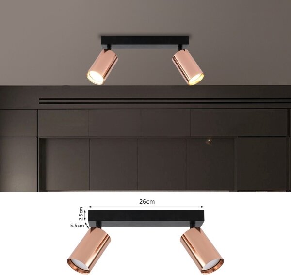 Immax NEO 08302L - Bodové svietidlo PUNTO 2xGU10/9W/230V ružové zlato