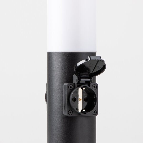 Brilagi - Vonkajšia lampa s 2 zásuvkami SCHUKO NOVA 1xE27/15W/230V 40 cm IP44 čierna