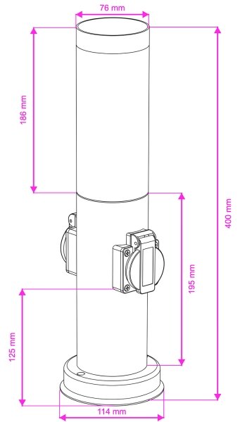 Brilagi - Vonkajšia lampa s 2 zásuvkami SCHUKO NOVA 1xE27/15W/230V 40 cm IP44 antracit