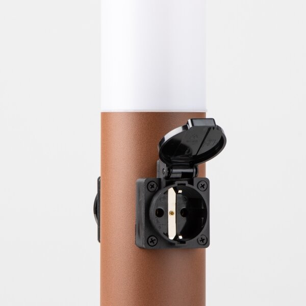 Brilagi - Vonkajšia lampa s 2 zásuvkami SCHUKO NOVA 1xE27/15W/230V 40 cm IP44 hnedá