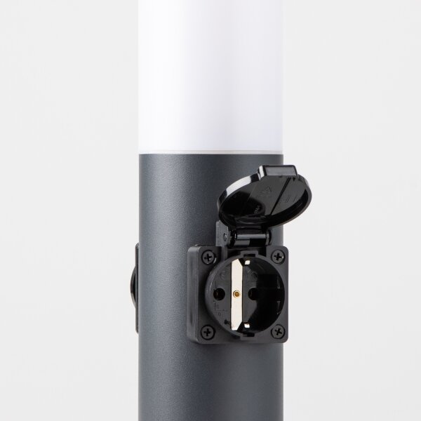 Brilagi - Vonkajšia lampa s 2 zásuvkami SCHUKO NOVA 1xE27/15W/230V 40 cm IP44 antracit