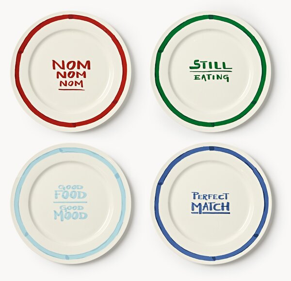 Porcelánové plytké taniere's dekoračným motívom Tutti, 4 ks