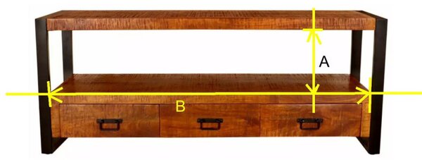 TV stolík Retro 150x60x45 indický masív mango