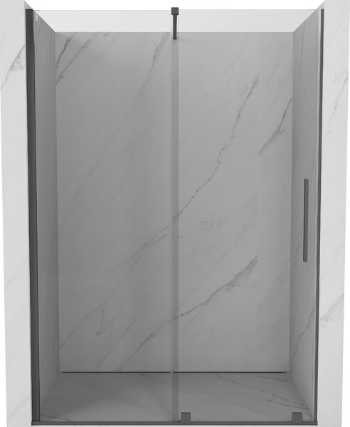 Mexen Velar, posuvné dvere do otvoru 140x200 cm, 8mm číre sklo, grafitová matná, 871-140-000-01-66