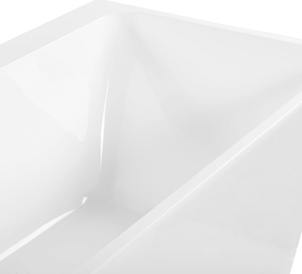 Vaňa biela sanitárny akrylát 170 x 80 cm oválna pre jednu osobu minimalistický dizajn