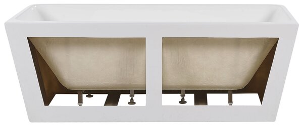 Vaňa biela sanitárny akrylát 170 x 80 cm oválna pre jednu osobu minimalistický dizajn
