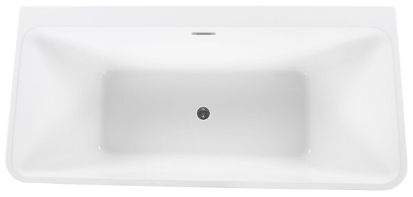 Vaňa biela sanitárny akrylát 170 x 80 cm oválna pre jednu osobu minimalistický dizajn