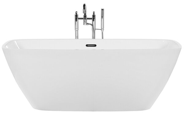 Voľne stojaca vaňa biela akrylát 170 x 78 cm obdĺžnikový tvar lesklý povrch pre 1 osobu moderný štýl kúpeľňa