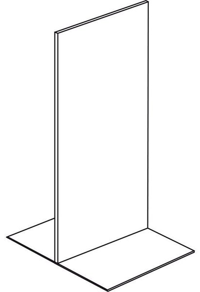 Predajný regál obojstranný, plné steny, 1600 x 1000 x 900 mm, základná, biela