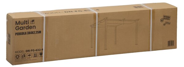 Terasová záhradná pergola 3x4 m oceľový altánok s prístreškom sivá MultiGarden