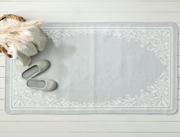 Madame Coco Obojstranný guľatý koberec, bielo-sivý, 80x150 cm, Saville