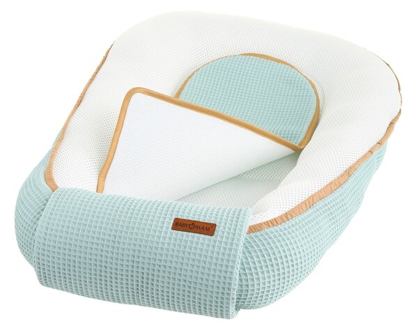 MAXMAX Hniezdočko (kokon) pre bábätko - BABYMAM AIR 3D SAFE SLEEP SET - šalviové