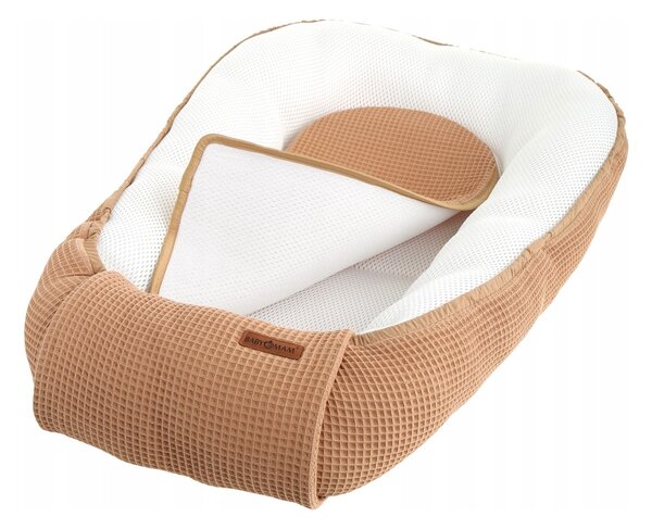 MAXMAX Hniezdočko (kokon) pre bábätko - BABYMAM AIR 3D SAFE SLEEP SET - cappuccino
