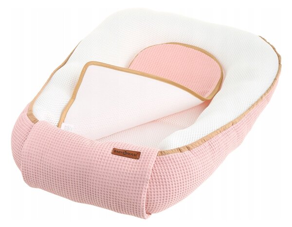 MAXMAX Hniezdočko (kokon) pre bábätko - BABYMAM AIR 3D SAFE SLEEP SET - ružové