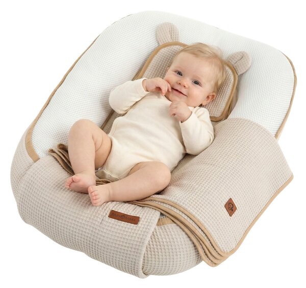 MAXMAX Hniezdočko (kokon) pre bábätko - BABYMAM AIR 3D SAFE SLEEP SET - béžové
