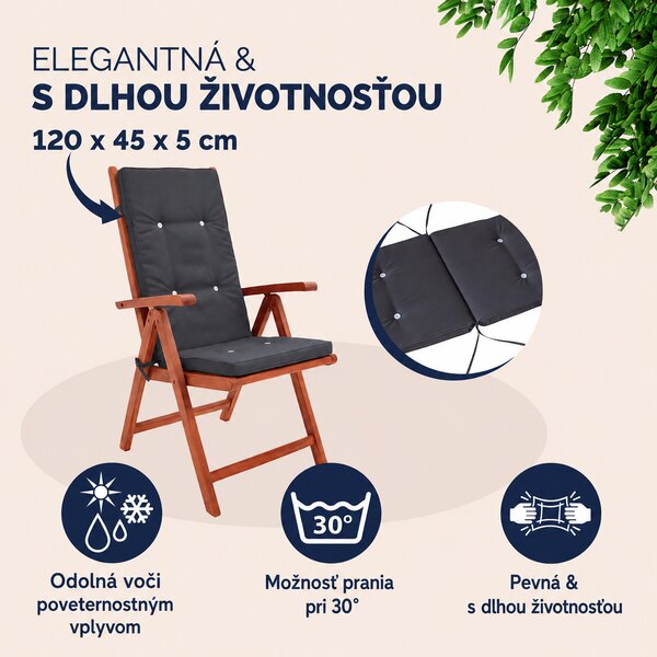 6 x poduška Velus 120x45x5 cm - antracit