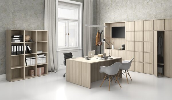 Regál FRAME, s bielou podnožou, 1299 x 450 x 2185 mm, dub prírodný