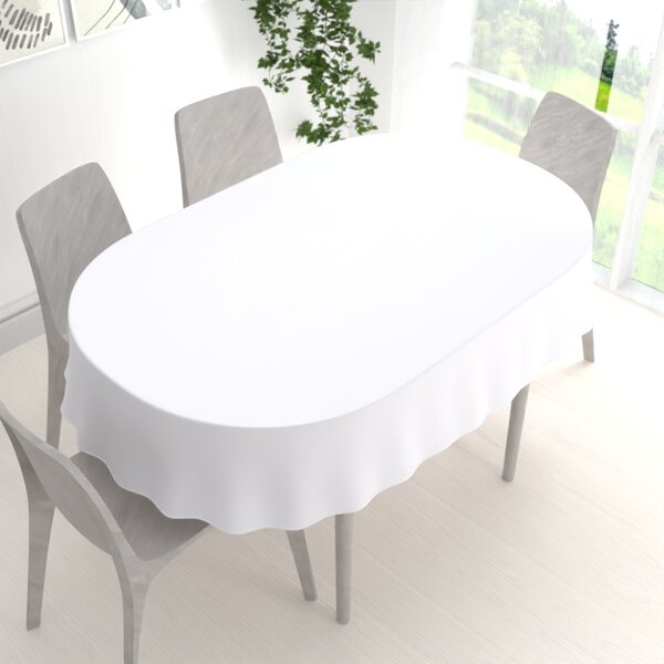 Biante Dekoračný oválny obrus Rongo RG-031 Studený biely 100x140 cm