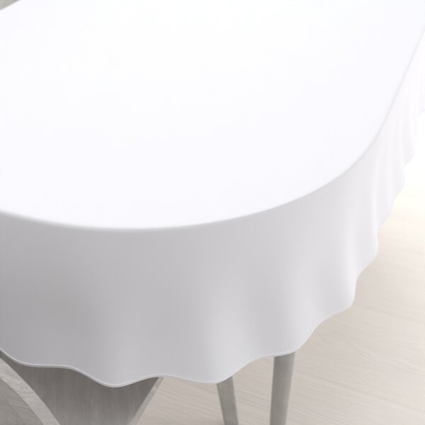 Biante Dekoračný oválny obrus Rongo RG-031 Studený biely 100x140 cm
