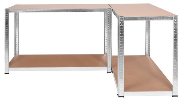 Regál 174x80x40 cm strieborný