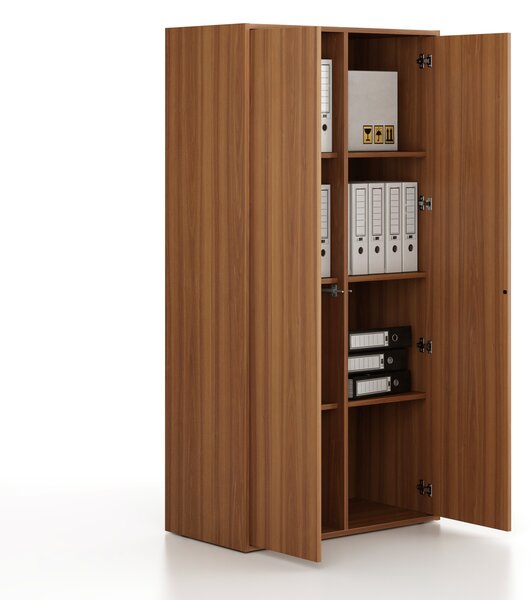 Kancelárska skriňa FRAME, 2x dvere, 872 x 450 x 1735 mm, PUSH-lock, orech