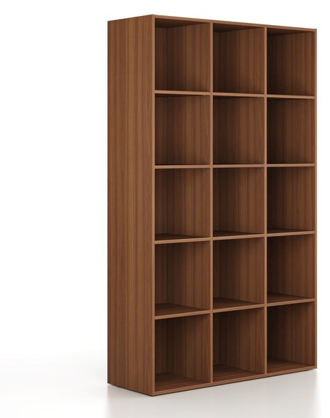 Regál FRAME, vysoký, 3 stĺpce, 2162 x 1299 x 450 mm, orech