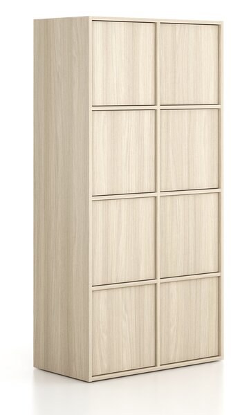 Kancelárska skriňa FRAME, 8x dvere, 872 x 450 x 1735 mm, PUSH-lock, dub prírodný