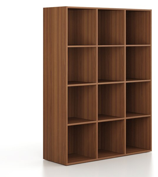 Regál FRAME, nižšie, 3 stĺpce, 1735 x 1299 x 450 mm, orech
