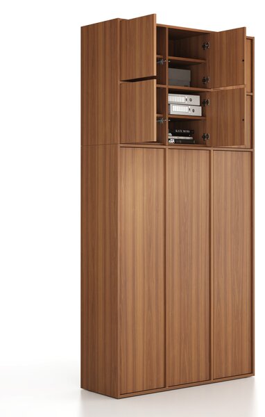 Nadstavba pre skrine FRAME, 6x dvere, 1299 x 450 x 854 mm, PUSH-lock, orech
