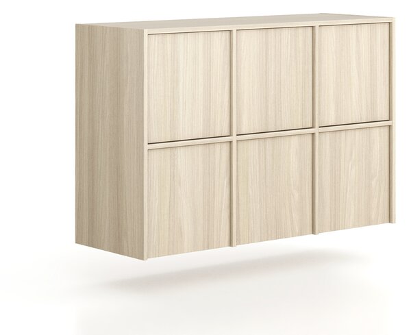 Nadstavba pre skrine FRAME, 6x dvere, 1299 x 450 x 854 mm, PUSH-lock, dub prírodný