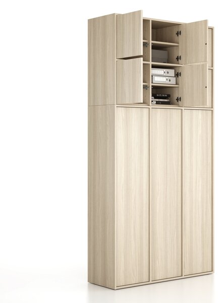 Nadstavba pre skrine FRAME, 6x dvere, 1299 x 450 x 854 mm, PUSH-lock, dub prírodný