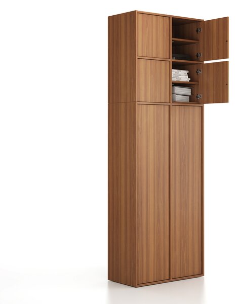 Nadstavba pre skrine FRAME, 4x dvere, 872 x 450 x 854 mm, PUSH-lock, orech