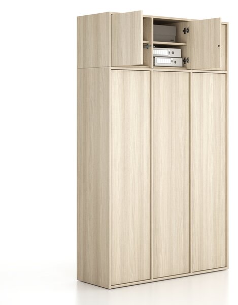 Nadstavba pre skrine FRAME, 3x dvere, 1299 x 450 x 427 mm, PUSH-lock, dub prírodný
