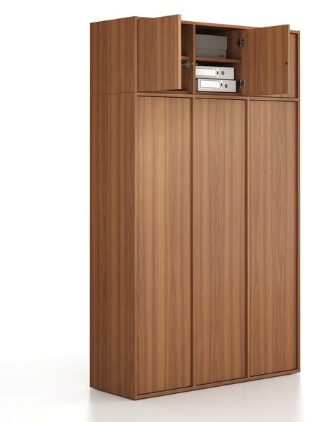 Nadstavba pre skrine FRAME, 3x dvere, 1299 x 450 x 427 mm, PUSH-lock, orech