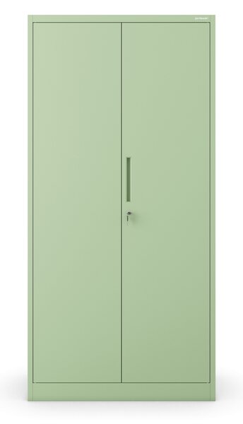 Uzamykateľná úložná skriňa DAWID, 900 x 1850 x 450 mm, Fresh Style: pastelovo zelená