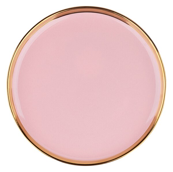 Porcelénový tanier so zlatým okrajom, 20 cm, Aurora Gold Farba: Ružová