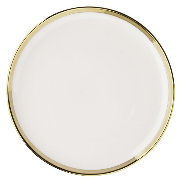Porcelénový tanier so zlatým okrajom, 20 cm, Aurora Gold Farba: Krémová
