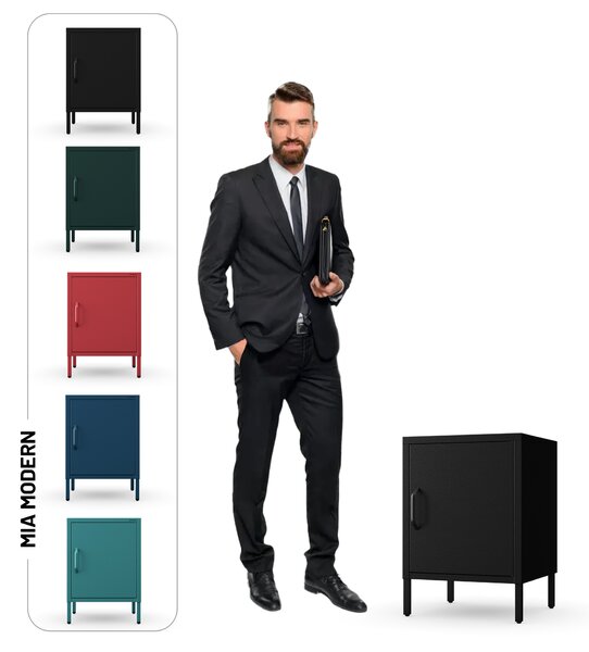 Čierny nočný stolík kovový MIA Modern 424 x 595 x 400 mm
